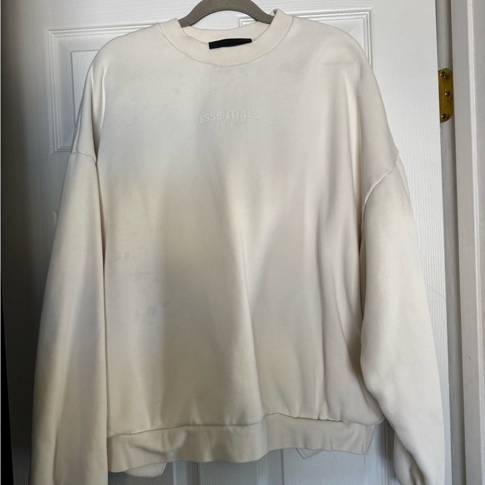 Fear of God Essentials Cream Crewneck Sweater
